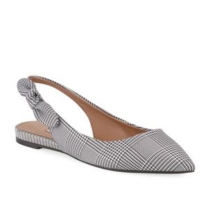 Tabitha Simmons Houndstooth Slingback Ballet plaid Flats size 38